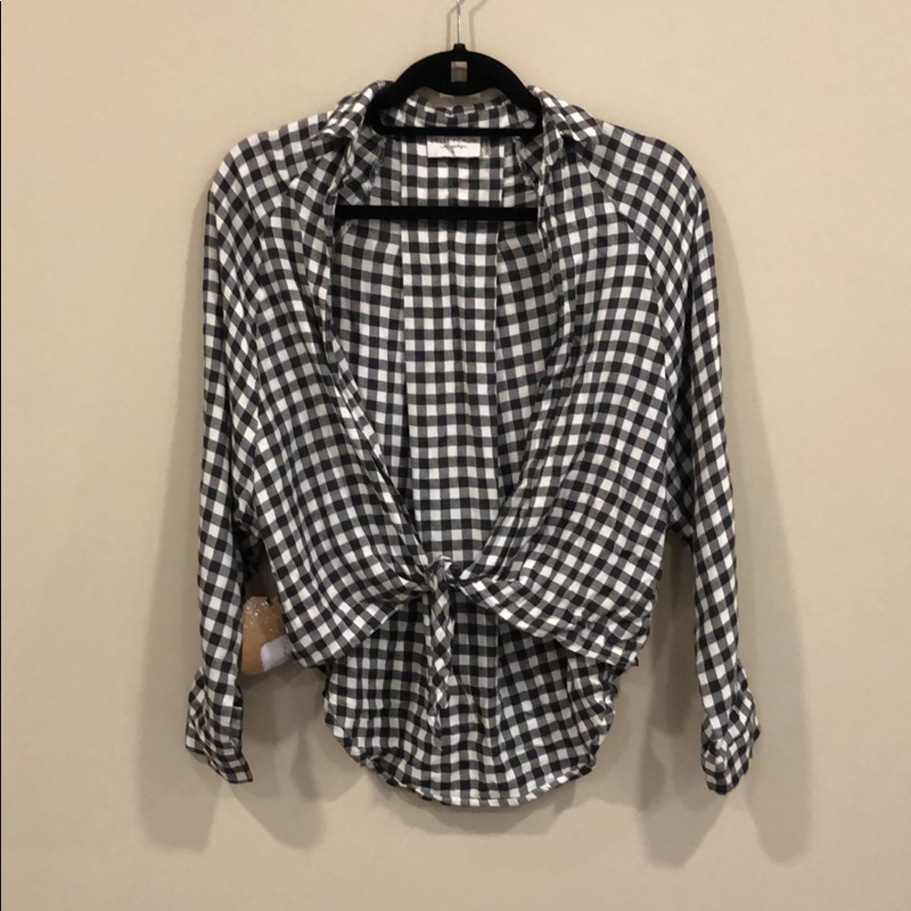 Flannel crop cardigan